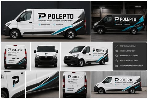 Collection of Polepto branded utility vans